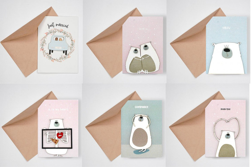 Открытка ручной работы Серия А